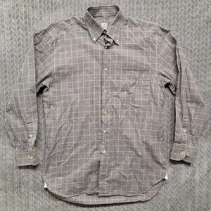 Peter Millar Shirt Size Medium Purple Black Checks Long Sleeve Button Down Mens‎